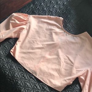 Pink puff sleeve blouse